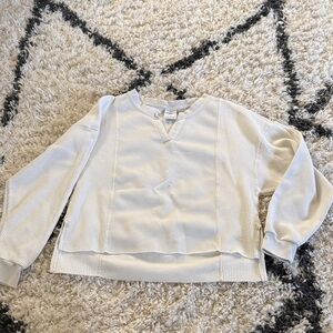 White Waffle Knit Sweater by Nike